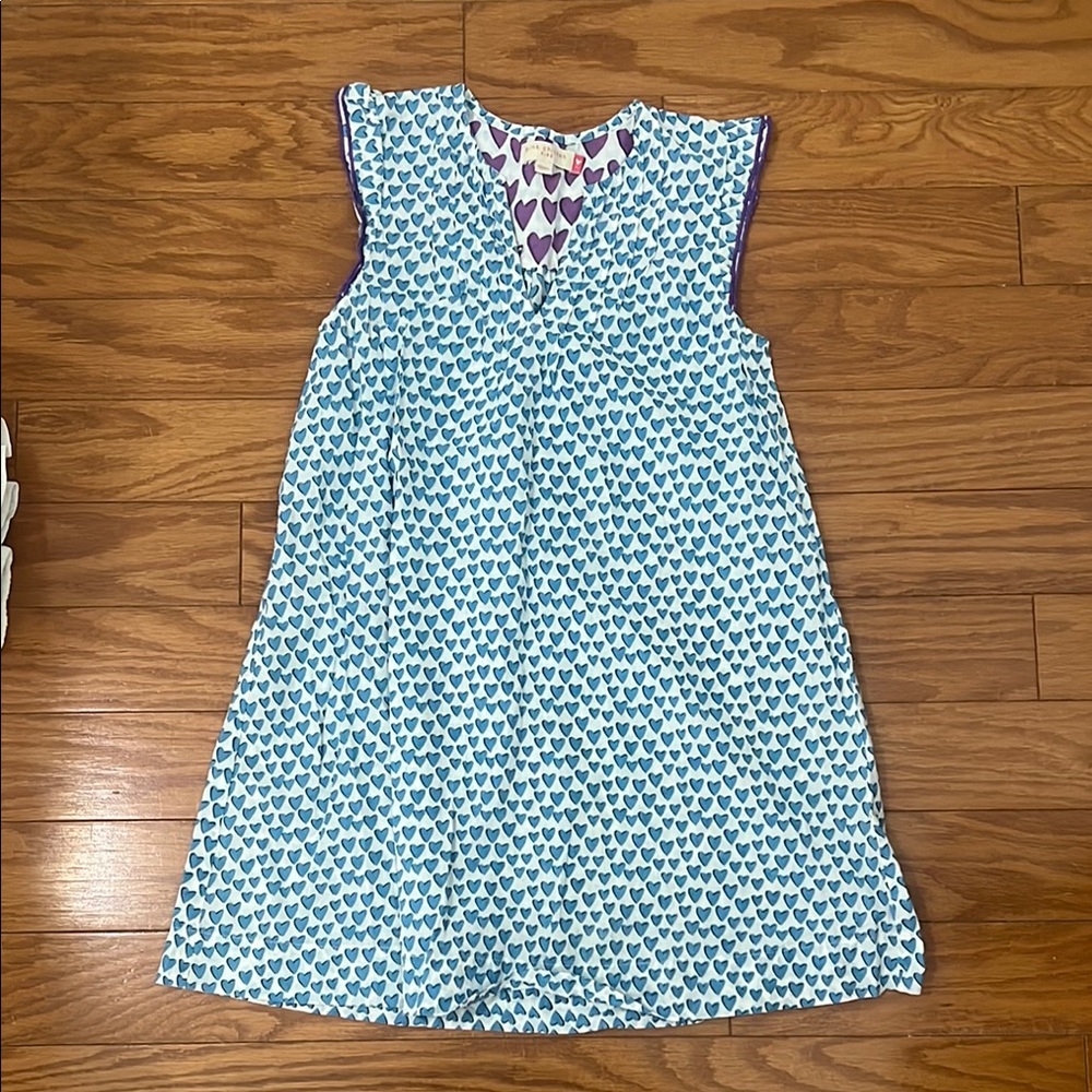 Pink Chicken Blue and White Flutter Sleeve Sundress